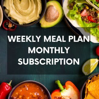various dinners with text overlay that says "weekly meal plan monthly subscription"